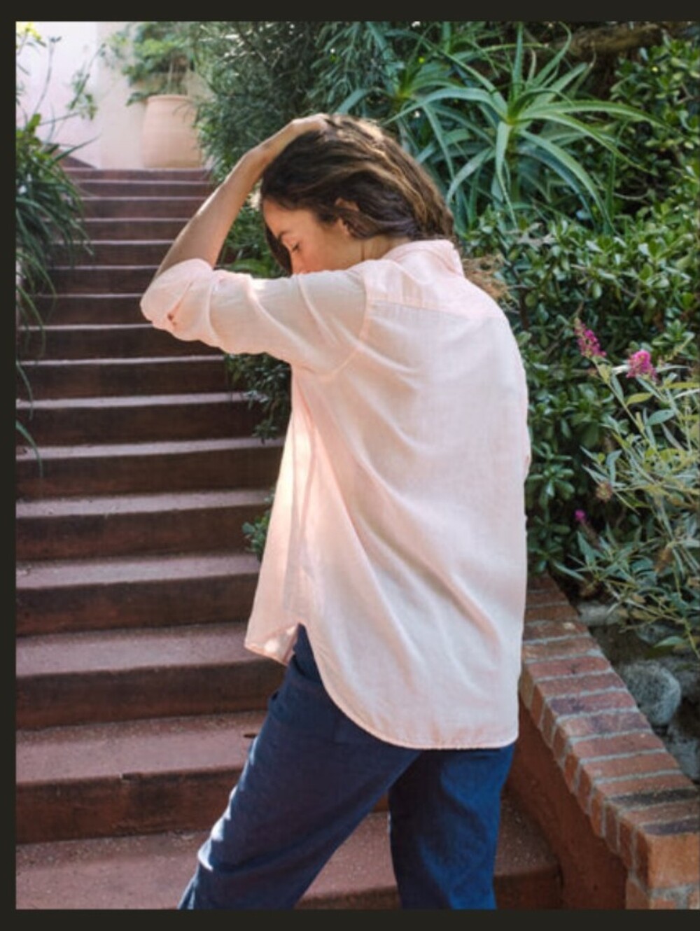 Frank & Eileen Peach Voile Shirt